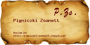 Pigniczki Zsanett névjegykártya